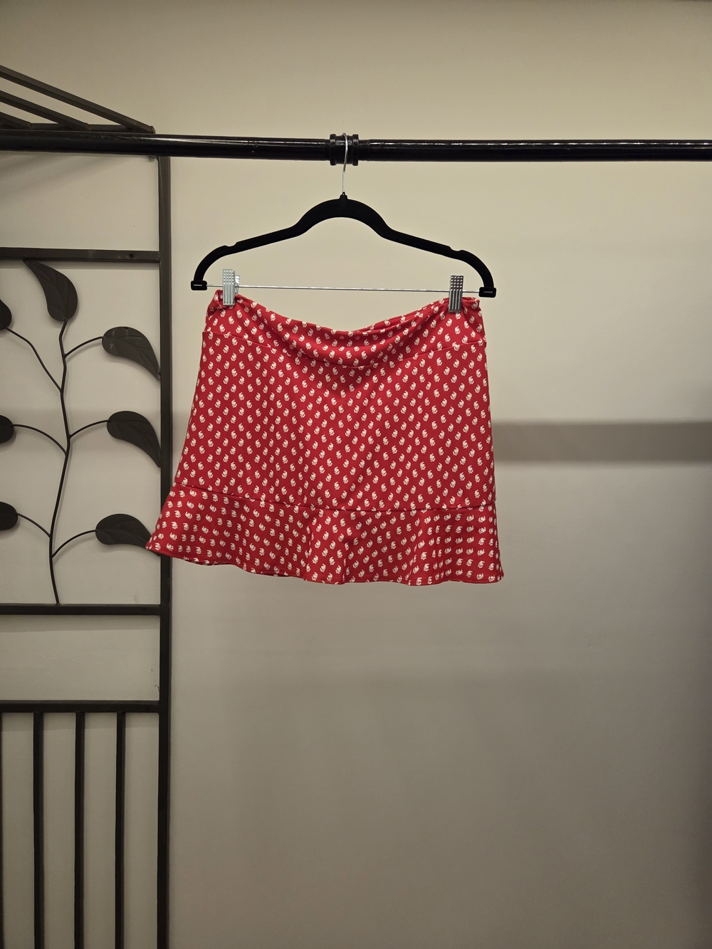 Jude Connally Red Printed Ruffle Mini Skirt
